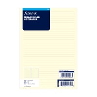 Filofax Organiser Refill A5 Notepaper Ruled Cotton Cream
