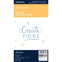 Filofax Clipbook Refill Personal Notepaper Plain White