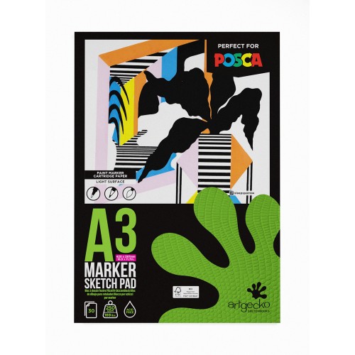 Artgecko Pro Marker Sketchpad A3 30 Sheets 250gsm White Paper Artgecko Pro Marker Sketchpad A3 30 Sheets 250gsm White Paper