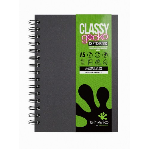 Artgecko Classy Sketchbook A5 80 Pages 40 Sheets 150gsm White Paper Artgecko Classy Sketchbook A5 80 Pages 40 Sheets 150gsm White Paper