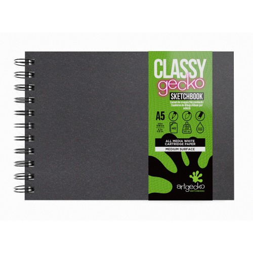Artgecko Classy Sketchbook A5 Landscape 80 Pages 40 Sheets 150gsm White Paper Artgecko Classy Sketchbook A5 Landscape 80 Pages 40 Sheets 150gsm White Paper