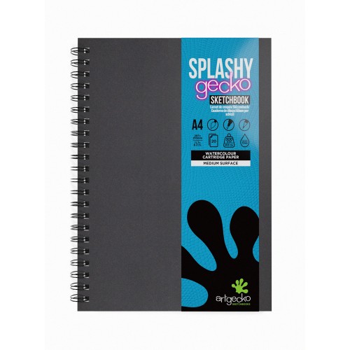 Artgecko Splashy Sketchbook A4 40 Pages 20 Sheets 300gsm White Paper Artgecko Splashy Sketchbook A4 40 Pages 20 Sheets 300gsm White Paper