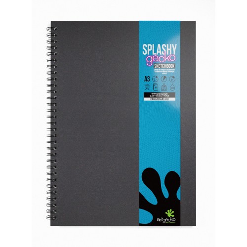 Artgecko Splashy Sketchbook A3 40 Pages 20 Sheets 300gsm White Paper Artgecko Splashy Sketchbook A3 40 Pages 20 Sheets 300gsm White Paper
