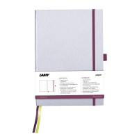 Lamy Notebook A5 Hard Cover Silver with Purple Edge