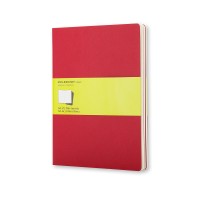 Moleskine Cahier Journals XL Cranberry Red Plain Pack 3