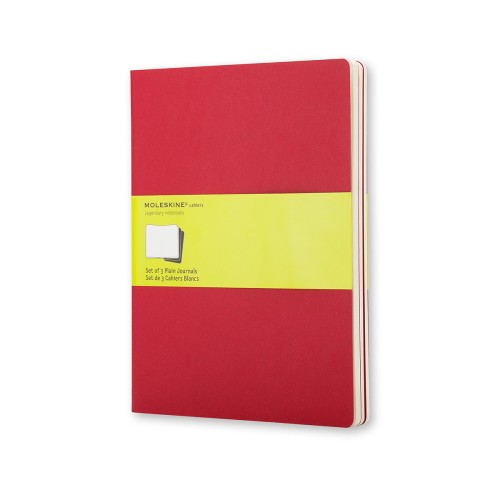 Moleskine Cahier Journals XL Cranberry Red Plain Pack 3 Moleskine Cahier Journals XL Cranberry Red Plain Pack 3