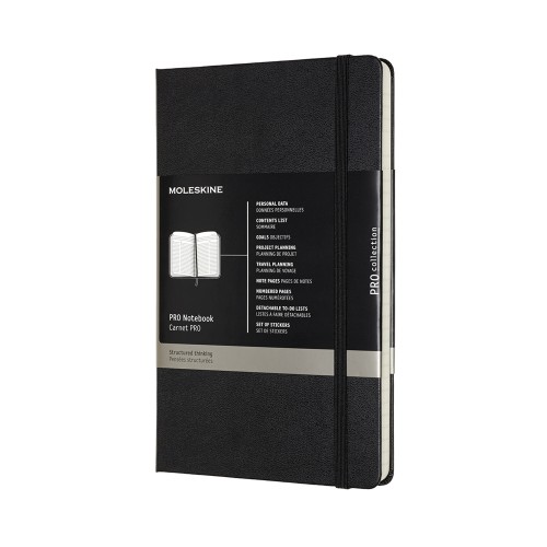 Moleskine Pro Notebook Large Black Hard Cover Moleskine Pro Notebook Large Black Hard Cover