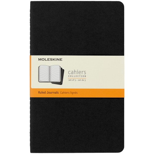 Moleskine Cahier Journals Large Black Ruled Pack 3 Moleskine Cahier Journals Large Black Ruled Pack 3