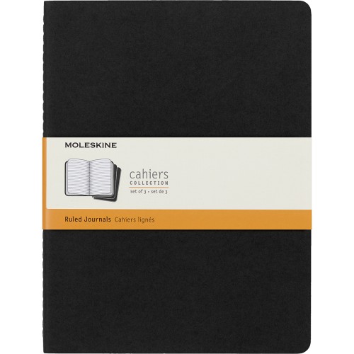 Moleskine Cahier Journals XL Black Ruled Pack 3 Moleskine Cahier Journals XL Black Ruled Pack 3