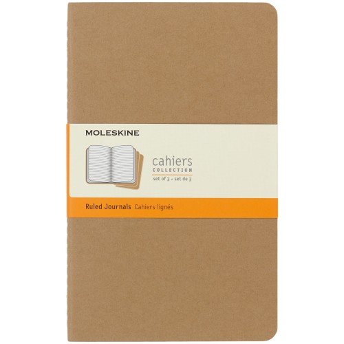 Moleskine Cahier Journals Large Kraft Brown Ruled Pack 3 Moleskine Cahier Journals Large Kraft Brown Ruled Pack 3