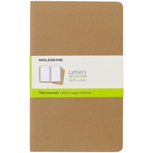 Moleskine Cahier Journals Large Kraft Brown Plain Pack 3 Moleskine Cahier Journals Large Kraft Brown Plain Pack 3