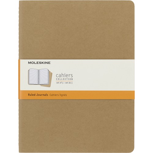 Moleskine Cahier Journals XL Kraft Brown Ruled Pack 3 Moleskine Cahier Journals XL Kraft Brown Ruled Pack 3