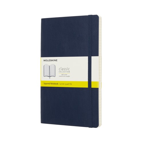 Moleskine Notebook Large Sapphire Blue Soft Cover Square Moleskine Notebook Large Sapphire Blue Soft Cover Square