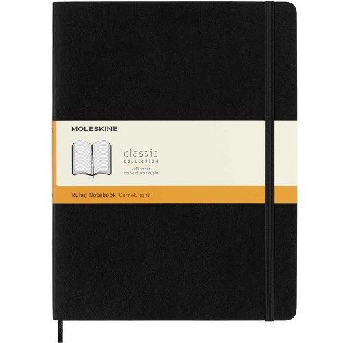 Moleskine Notebook XL Black Soft Cover Ruled Moleskine Notebook XL Black Soft Cover Ruled