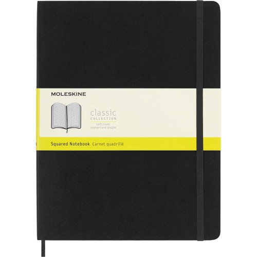 Moleskine Notebook XL Black Soft Cover Square Moleskine Notebook XL Black Soft Cover Square