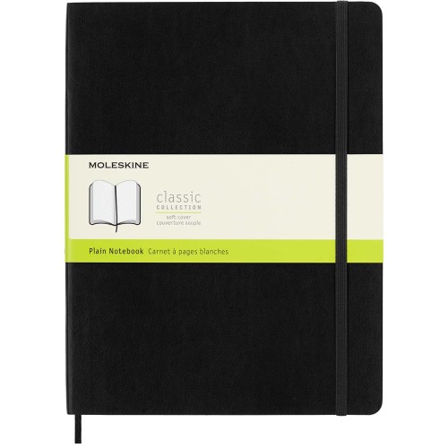 Moleskine Notebook XL Black Soft Cover Plain Moleskine Notebook XL Black Soft Cover Plain