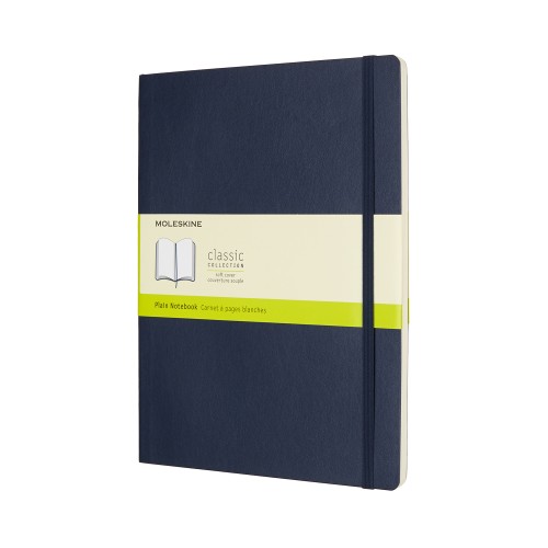 Moleskine Notebook XL Sapphire Blue Soft Cover Plain Moleskine Notebook XL Sapphire Blue Soft Cover Plain