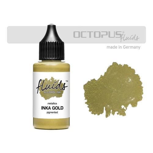 Octopus Fluids Alcohol Ink Inka Gold Metallic 30ml Octopus Fluids Alcohol Ink Inka Gold Metallic 30ml