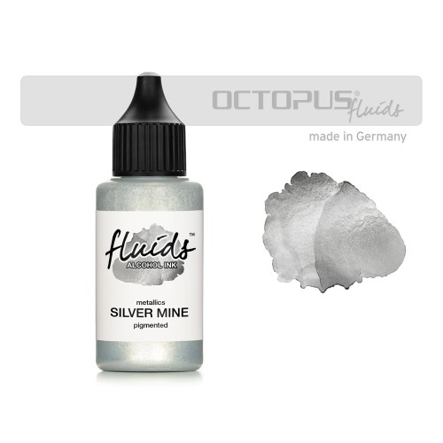 Octopus Fluids Alcohol Ink Silver Mine Metallic 30ml Octopus Fluids Alcohol Ink Silver Mine Metallic 30ml
