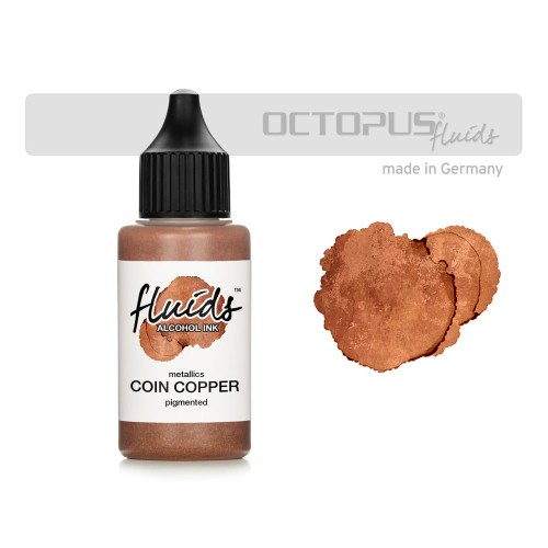 Octopus Fluids Alcohol Ink Coin Copper Metallic 30ml Octopus Fluids Alcohol Ink Coin Copper Metallic 30ml