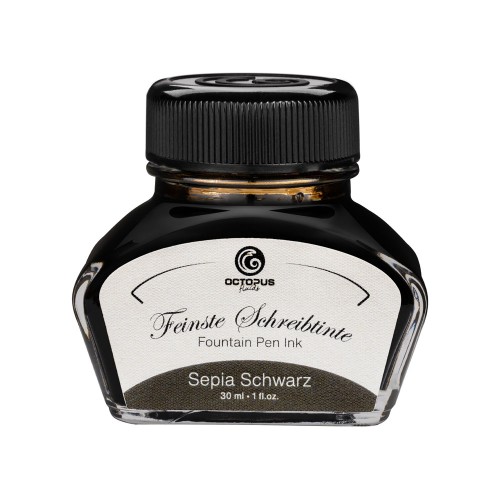 Octopus Fluids Fountain Pen Ink Sepia Black (Sepia Schwarz) 30ml Octopus Fluids Fountain Pen Ink Sepia Black (Sepia Schwarz) 30ml