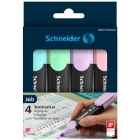 Schneider Highlighter Job Pastel Assorted Wallet 4 pieces