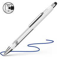 Schneider Ballpoint Stylus Pen Epsilon Touch Extra Broad Blue Ink White/Silver Barrel